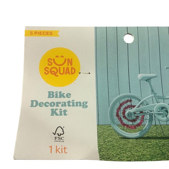 Sun Squad 5-Piece Bike Decorating Kit Garlands & Streamers Rainbow NEW UNOPENED - Picture 2 of 5